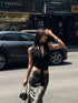 Sleeveless Body Fit Choker Style Top